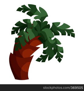 Palm tree icon in cartoon style isolated on white background vector illustration. Palm tree icon, cartoon style