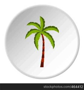 Palm tree icon in flat circle isolated vector illustration for web. Palm tree icon circle