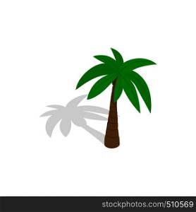 Palm tree icon in isometric 3d style isolated with shadow on white background. Palm tree icon, isometric 3d style