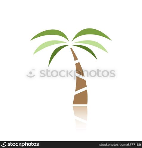 Palm tree icon on a white background. Vector illustration