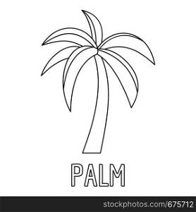 Palm tree icon. Outline illustration of palm tree vector icon for web. Palm tree icon, outline style.
