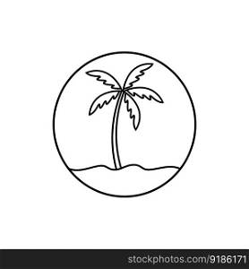 palm tree icon vector illustration template design