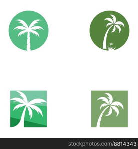 Palm tree logo, palm with waves and sun. Using illustrator editing.
