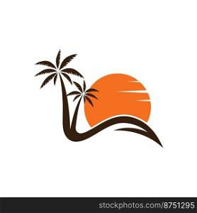 palm tree logo vector icon illustration design 