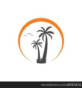 palm tree logo vector icon illustration design 