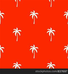 Palm tree pattern repeat seamless in orange color for any design. Vector geometric illustration. Palm tree pattern seamless