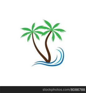 palm tree summer icon vector illustration template design