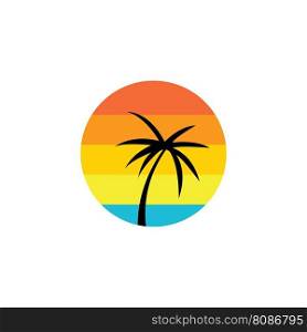 palm tree summer icon vector illustration template design