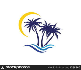 Palm tree summer logo template. Palm tree summer logo template vector illustration