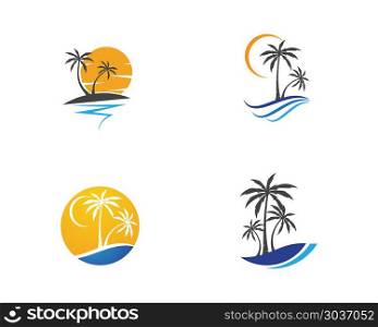 Palm tree summer logo template . Palm tree summer logo template vector illustration