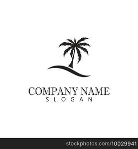 Palm tree summer logo template vector illustration