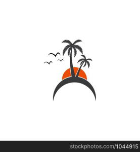 Palm tree summer logo template vector illustration