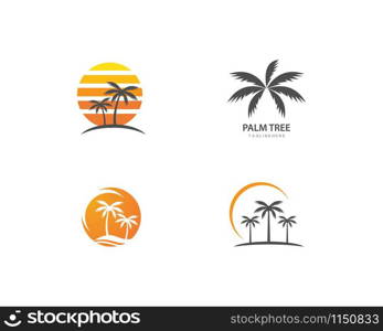 Palm tree summer logo template vector illustration