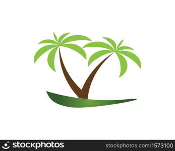 Palm tree summer logo template vector illustration