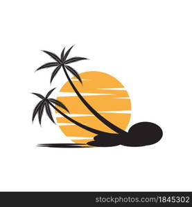 Palm tree summer logo template vector illustration