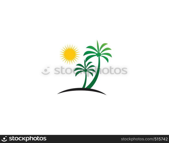 Palm tree summer logo template vector illustration