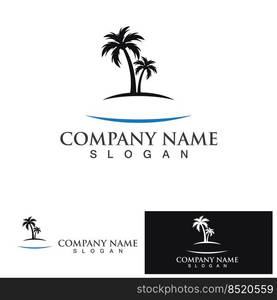 Palm tree summer logo template vector illustration