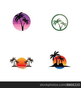 Palm tree summer logo template vector illustration