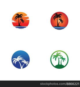 Palm tree summer logo template vector illustration