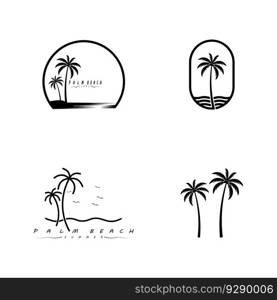 Palm tree summer logo template vector illustration