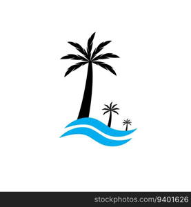 Palm tree summer logo template vector illustration