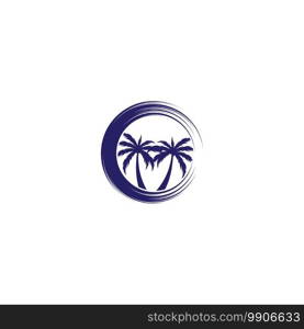 Palm tree summer logo template vector illustration