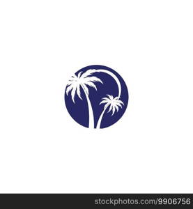 Palm tree summer logo template vector illustration