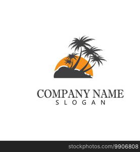 Palm tree summer logo template vector illustration