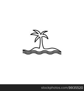 Palm tree summer logo template vector illustration