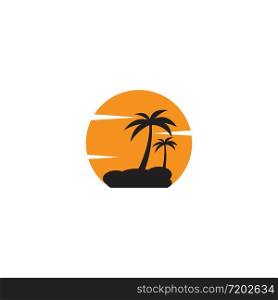 Palm tree summer logo vector design