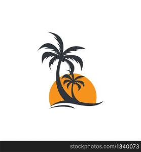 Palm tree summer vector icon illustration