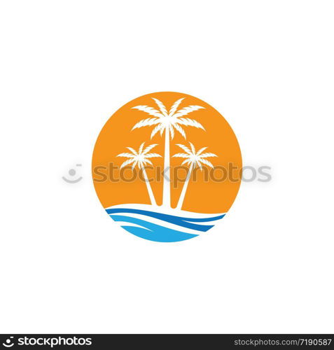 Palm tree summer vector icon illustration