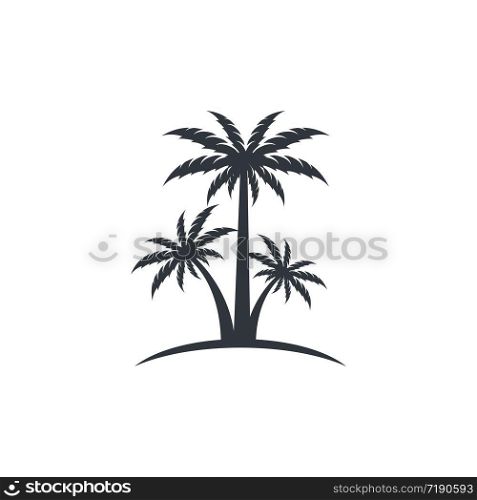 Palm tree summer vector icon illustration