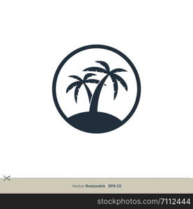 Palm Tree Vector Icon Logo Template Illustration Design. Vector EPS 10.