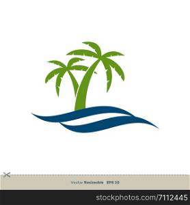 Palm Tree Vector Icon Logo Template Illustration Design. Vector EPS 10.