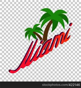 Palm trees Miami isometric icon 3d on a transparent background vector illustration. Palm trees Miami isometric icon
