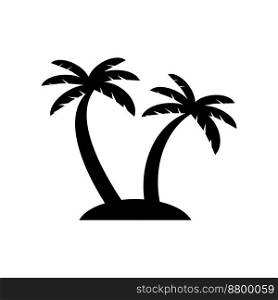 Palm trees, vector illustration. Two black palm trees on a white background.