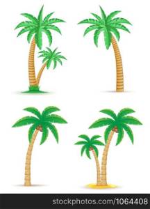 palm tropical tree set icons vector illustration isolated on white background