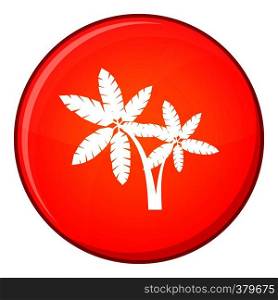 Palma icon in red circle isolated on white background vector illustration. Palma icon, flat style