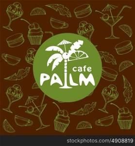Palma. Vector sign logo. Cafe, restaurant, club.