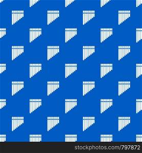 Pan flute pattern repeat seamless in blue color for any design. Vector geometric illustration. Pan flute pattern seamless blue