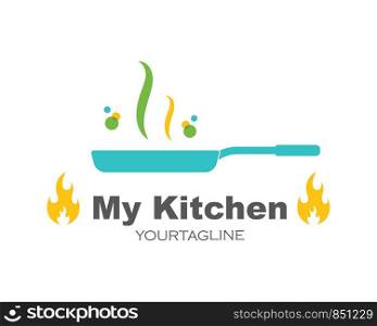 pan logo icon of cooking and kithen vector illustration