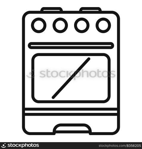 Pan stove icon outline vector. Gas cooker. Oven food. Pan stove icon outline vector. Gas cooker