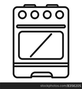 Pan stove icon outline vector. Gas cooker. Oven food. Pan stove icon outline vector. Gas cooker