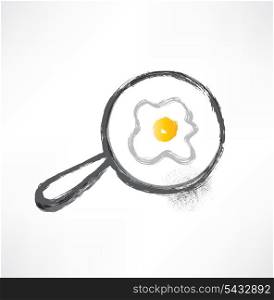 pan with fried eggs icon