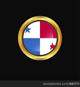 Panama flag Golden button