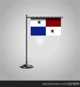 Panama Flag Pole. Vector EPS10 Abstract Template background