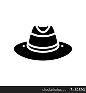 panama hat cap glyph icon vector. panama hat cap sign. isolated symbol illustration. panama hat cap glyph icon vector illustration