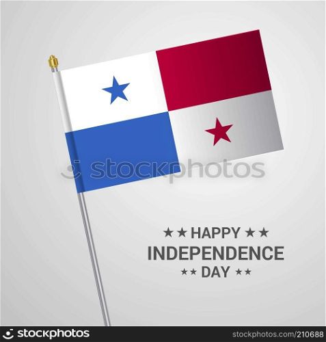 Panama Independence day typographic design with flag vector