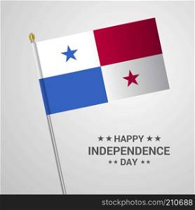 Panama Independence day typographic design with flag vector